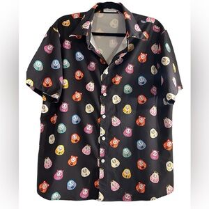 Toshikigirl Japanese inspired pop culture black Graphic Men's Button Up Shirt